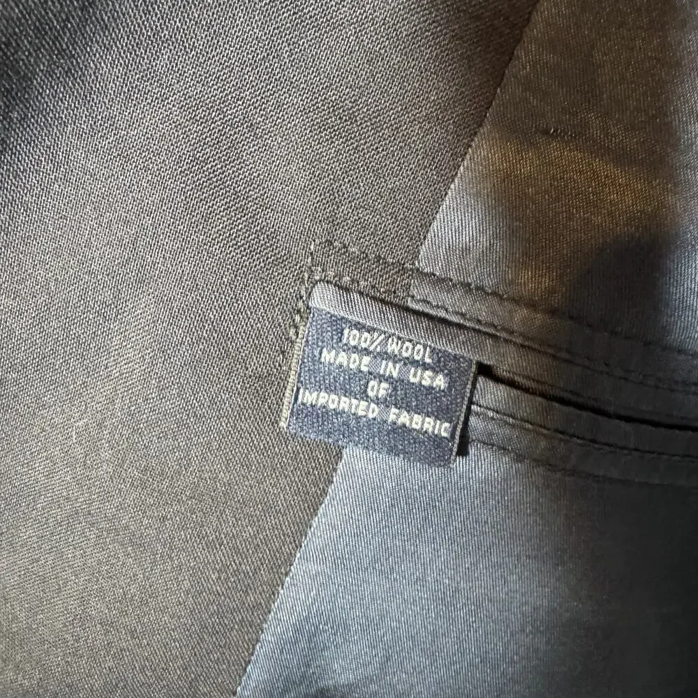 Brooks Brothers Brooksease 45L Black Wool 2 Button Blazer Jacket